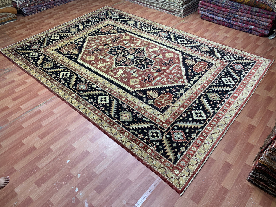 9'x12' Hand-Knotted Chobi Black/Multi Area Rug – KB Rugs