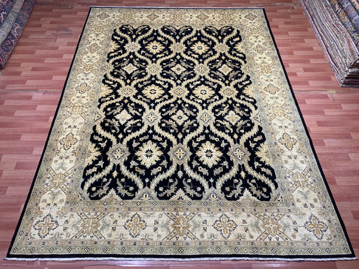 9'x12' Hand-Knotted Chobi Black/Beige Area Rug – KB Rugs