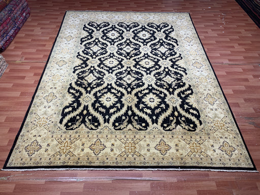 9'x12' Hand-Knotted Chobi Black/Beige Area Rug – KB Rugs