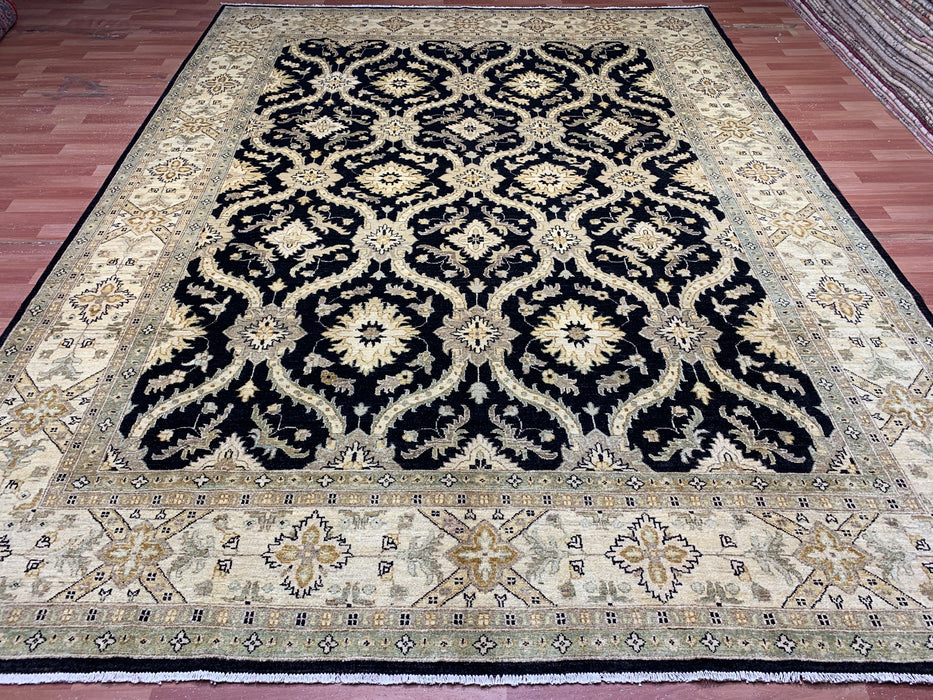 9'x12' Hand-Knotted Chobi Black/Beige Area Rug – KB Rugs