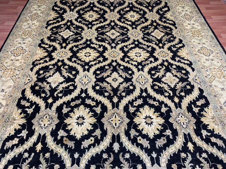 9'x12' Hand-Knotted Chobi Black/Beige Area Rug – KB Rugs
