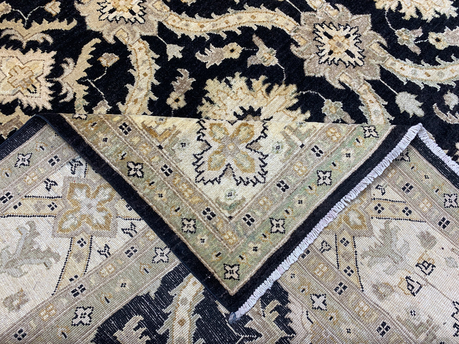 9'x12' Hand-Knotted Chobi Black/Beige Area Rug – KB Rugs