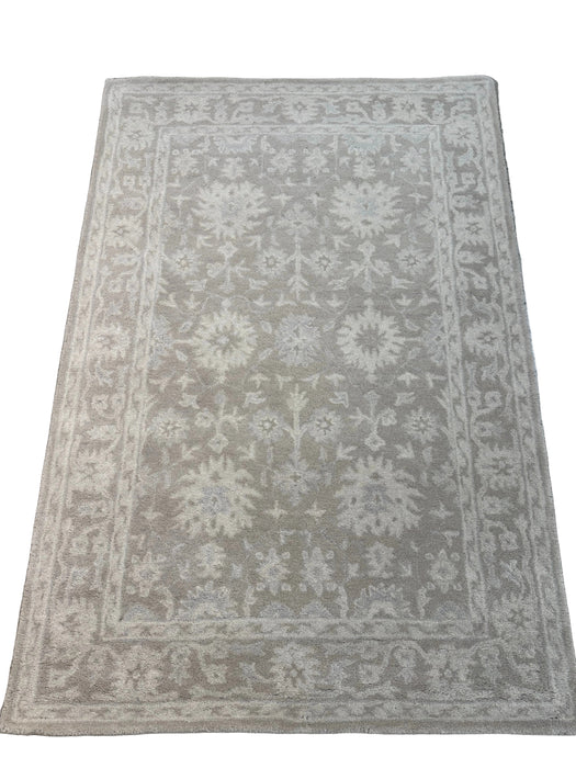 4'X6' Hand-Tufted Nepali Wool Area Rug- Neutral