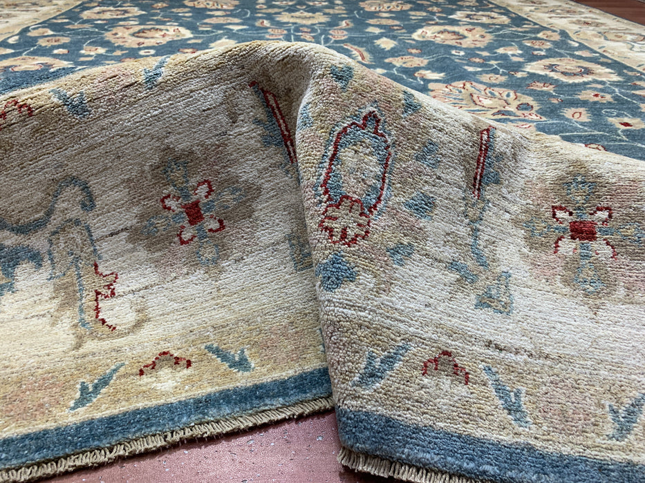 9'x12' Hand-Knotted Chobi Blue/Ivory Area Rug – KB Rugs