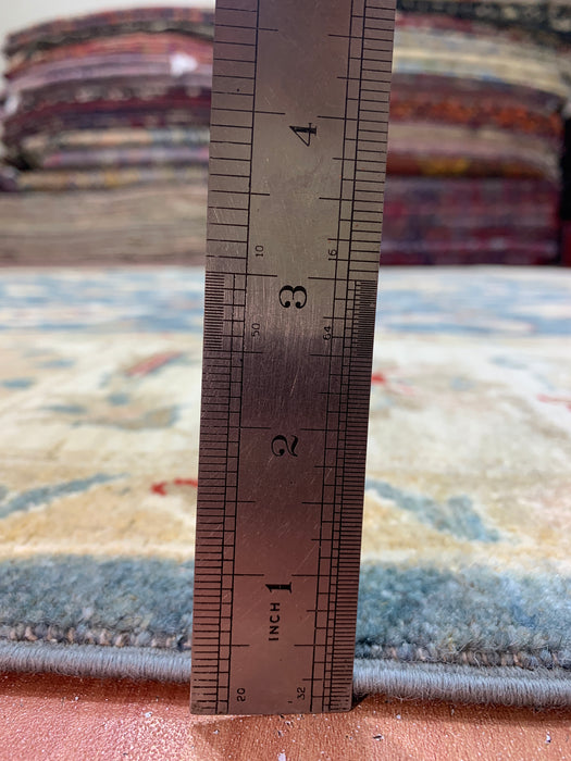 9'x12' Hand-Knotted Chobi Blue/Ivory Area Rug – KB Rugs