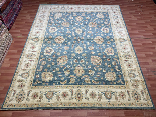 9'x12' Hand-Knotted Chobi Blue/Ivory Area Rug – KB Rugs