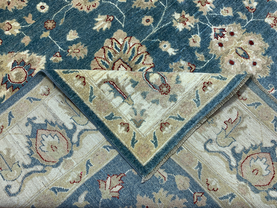 9'x12' Hand-Knotted Chobi Blue/Ivory Area Rug – KB Rugs