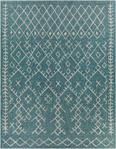 Livabliss Eagean Machine Woven Rug — Teal / Ivory | EAG-2330