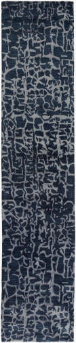 Banshee Handmade Wool & Viscose Rug — Dark Blue | BAN-3306
