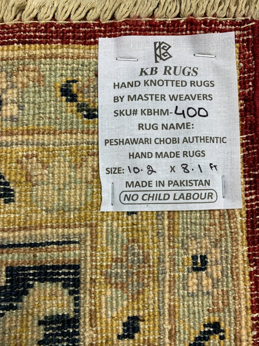 8'x10' Hand-Knotted Chobi Red/Multi Area Rug – KB Rugs