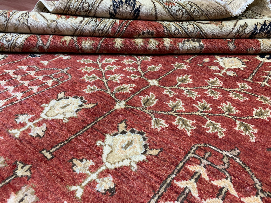 8'x10' Hand-Knotted Chobi Orange/Multi Area Rug – KB Rugs