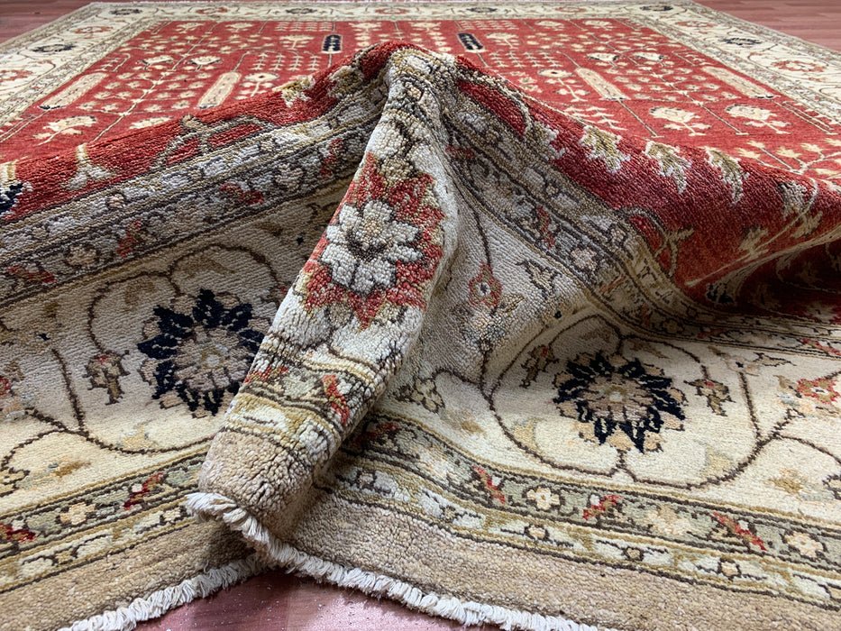 8'x10' Hand-Knotted Chobi Orange/Multi Area Rug – KB Rugs