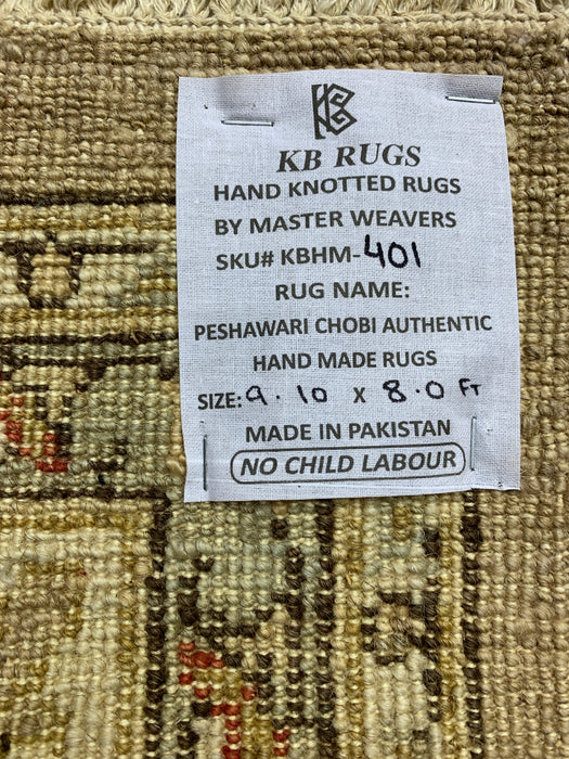 8'x10' Hand-Knotted Chobi Orange/Multi Area Rug – KB Rugs