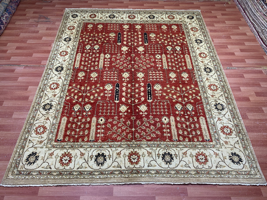 8'x10' Hand-Knotted Chobi Orange/Multi Area Rug – KB Rugs