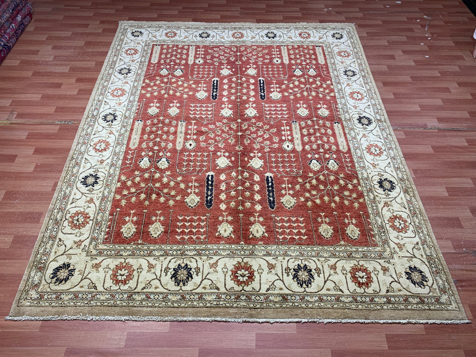 8'x10' Hand-Knotted Chobi Orange/Multi Area Rug – KB Rugs