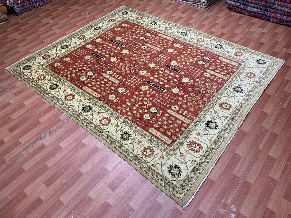 8'x10' Hand-Knotted Chobi Orange/Multi Area Rug – KB Rugs