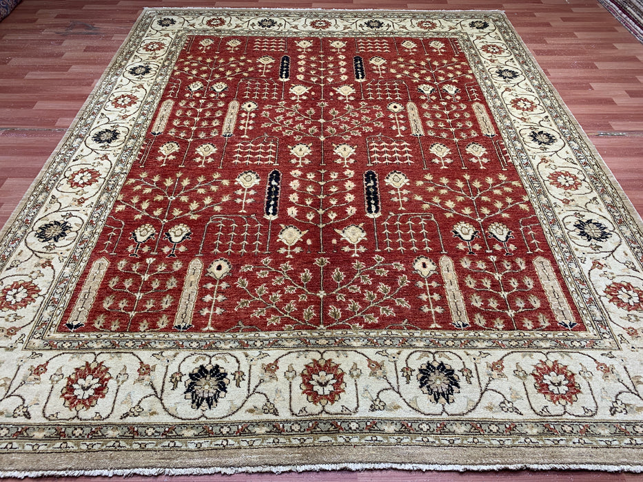 8'x10' Hand-Knotted Chobi Orange/Multi Area Rug – KB Rugs