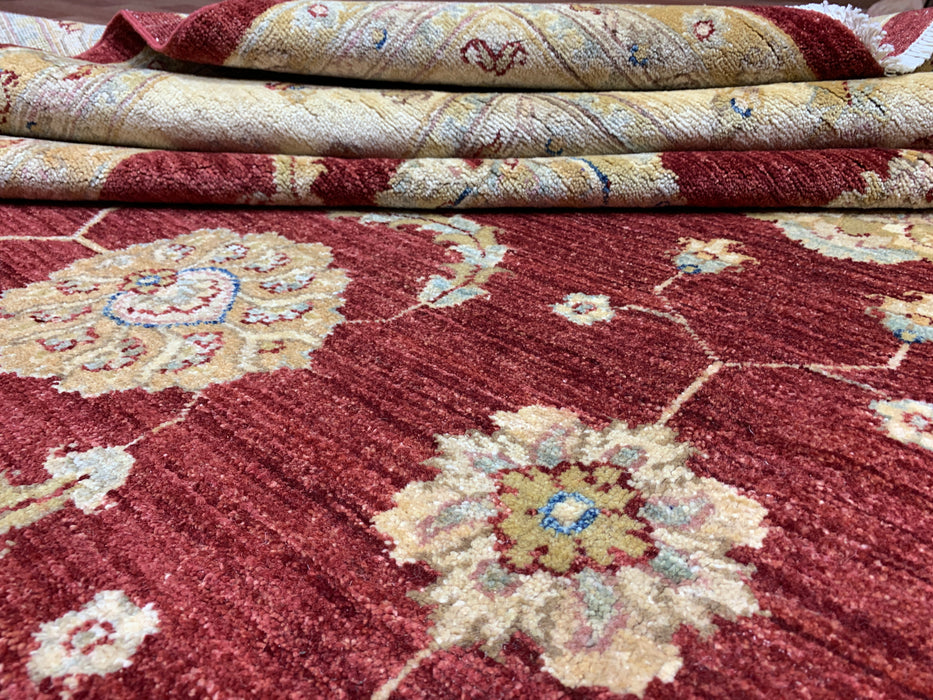 8'x10' Hand-Knotted Chobi Red/Ivory Area Rug – KB Rugs