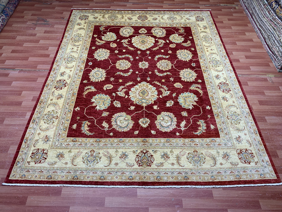 8'x10' Hand-Knotted Chobi Red/Ivory Area Rug – KB Rugs