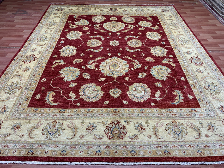 8'x10' Hand-Knotted Chobi Red/Ivory Area Rug – KB Rugs