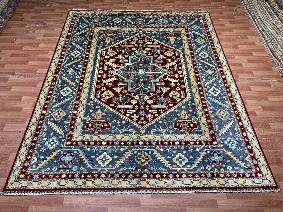 8'x10' Hand-Knotted Kazak Blue/Multi Area Rug – KB Rugs