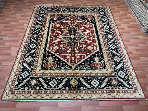 8'x10' Hand-Knotted Kazak Red/Multi Area Rug – KB Rugs