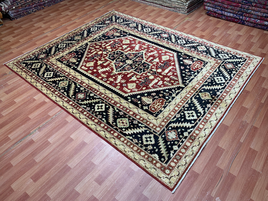 8'x10' Hand-Knotted Kazak Red/Multi Area Rug – KB Rugs