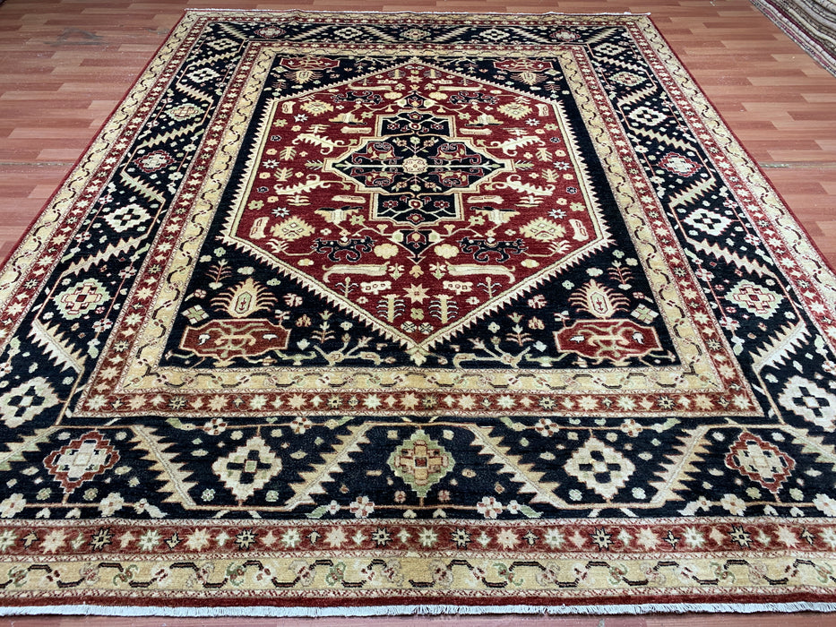 8'x10' Hand-Knotted Kazak Red/Multi Area Rug – KB Rugs