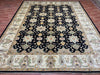 8'x10' Hand-Knotted Chobi Black/Ivory Area Rug – KB Rugs