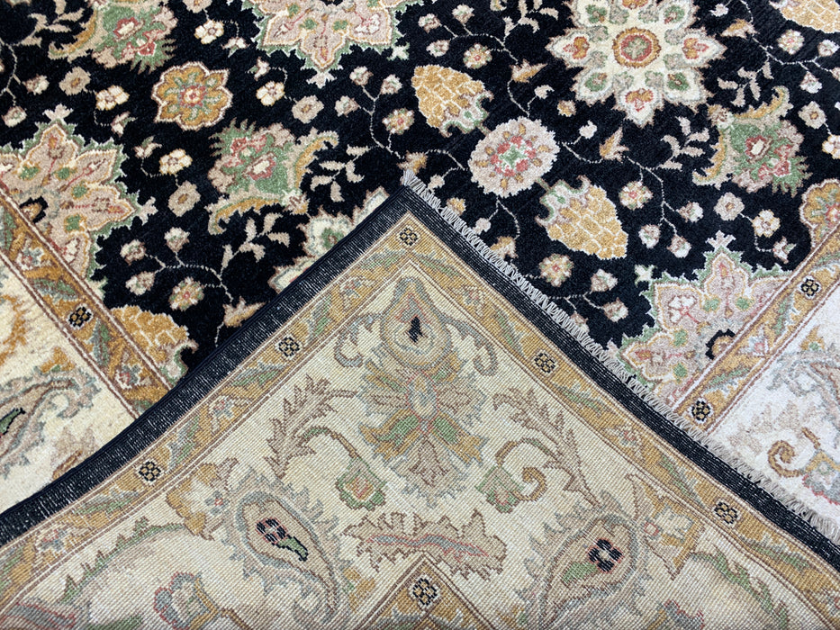 8'x10' Hand-Knotted Chobi Black/Ivory Area Rug – KB Rugs