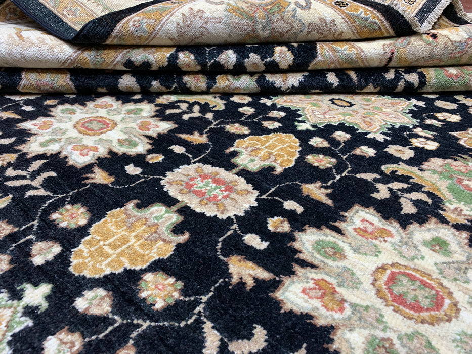 8'x10' Hand-Knotted Chobi Black/Ivory Area Rug – KB Rugs