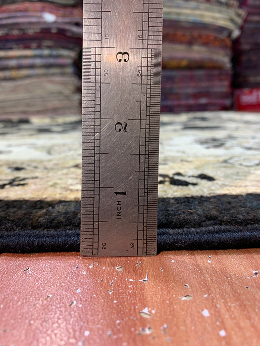 8'x10' Hand-Knotted Chobi Black/Ivory Area Rug – KB Rugs