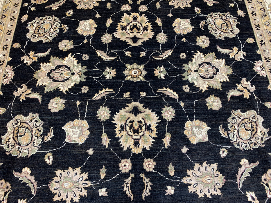 8'x10' Hand-Knotted Chobi Black/Ivory Area Rug – KB Rugs