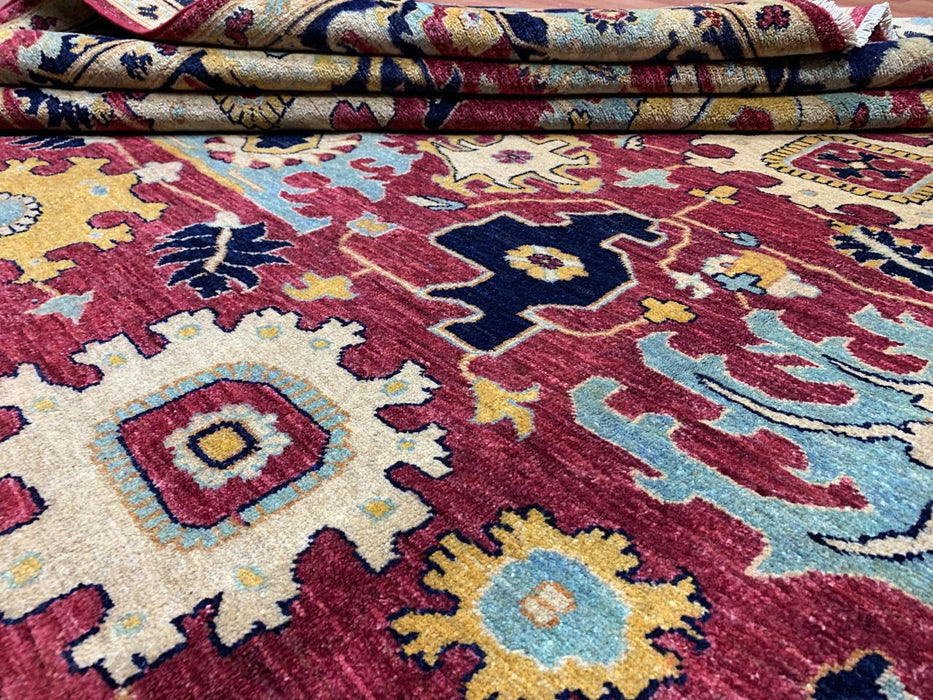 8'x10' Hand-Knotted Chobi Red/Navy Area Rug – KB Rugs