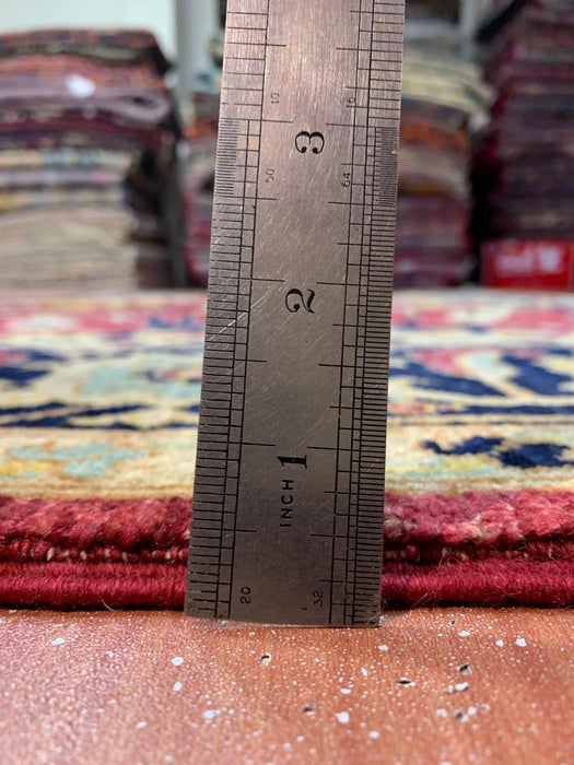 8'x10' Hand-Knotted Chobi Red/Navy Area Rug – KB Rugs