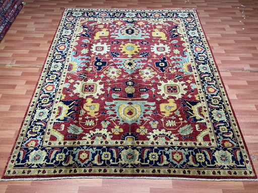 8'x10' Hand-Knotted Chobi Red/Navy Area Rug – KB Rugs