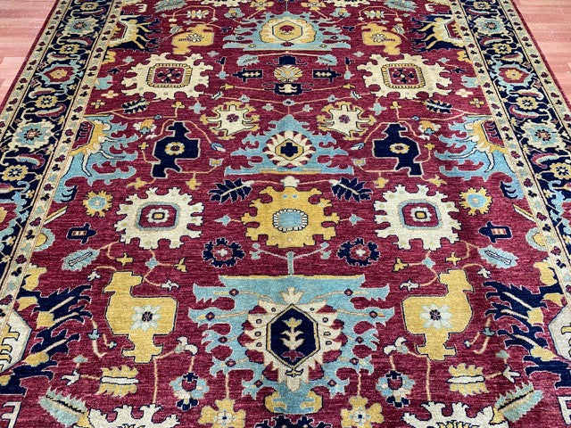 8'x10' Hand-Knotted Chobi Red/Navy Area Rug – KB Rugs