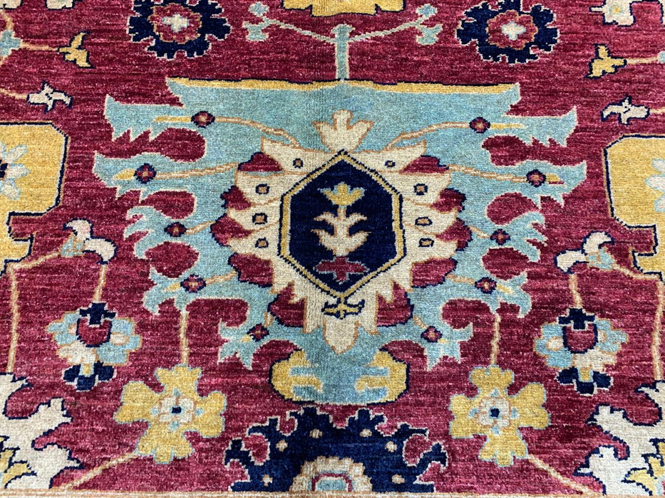 8'x10' Hand-Knotted Chobi Red/Navy Area Rug – KB Rugs