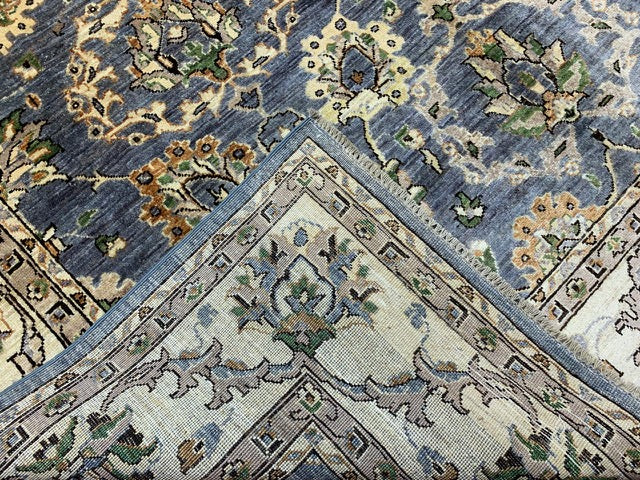 8'x10' Hand-Knotted Chobi Blue/Ivory Area Rug – KB Rugs