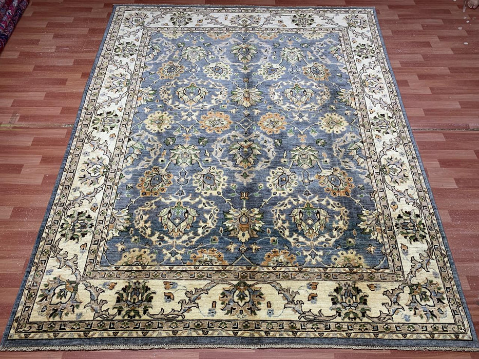 8'x10' Hand-Knotted Chobi Blue/Ivory Area Rug – KB Rugs