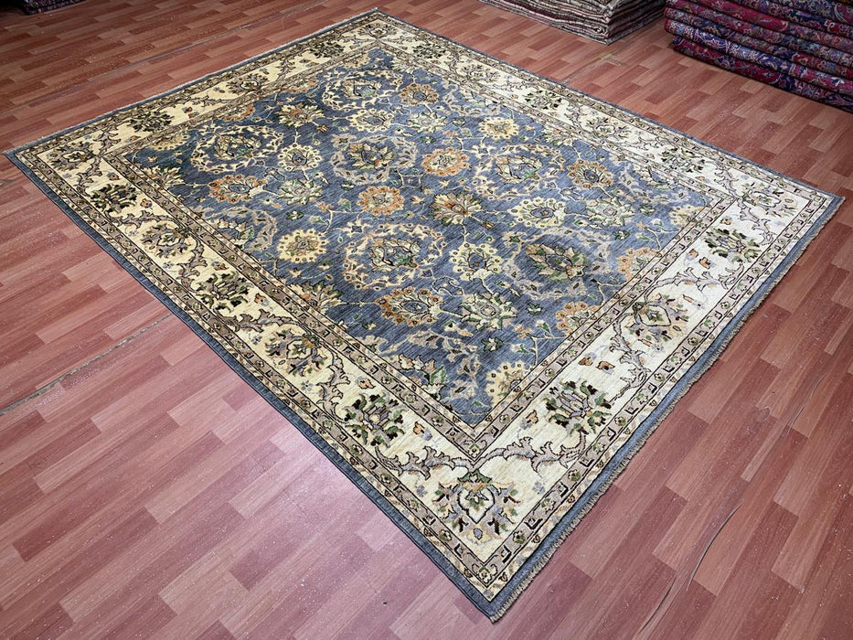 8'x10' Hand-Knotted Chobi Blue/Ivory Area Rug – KB Rugs