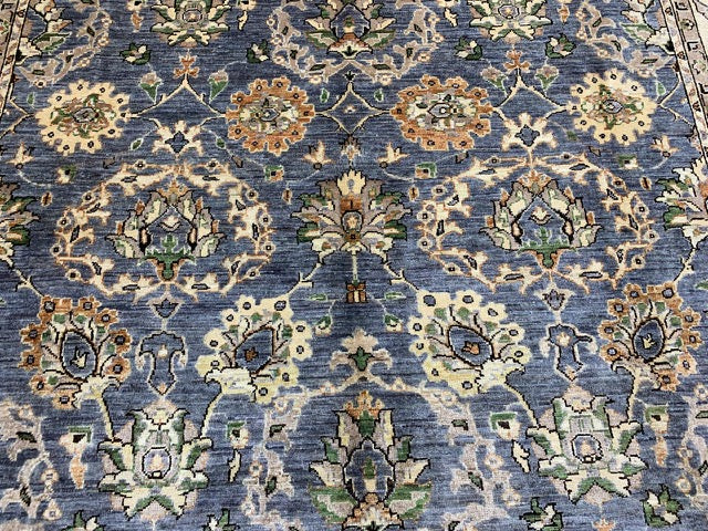 8'x10' Hand-Knotted Chobi Blue/Ivory Area Rug – KB Rugs