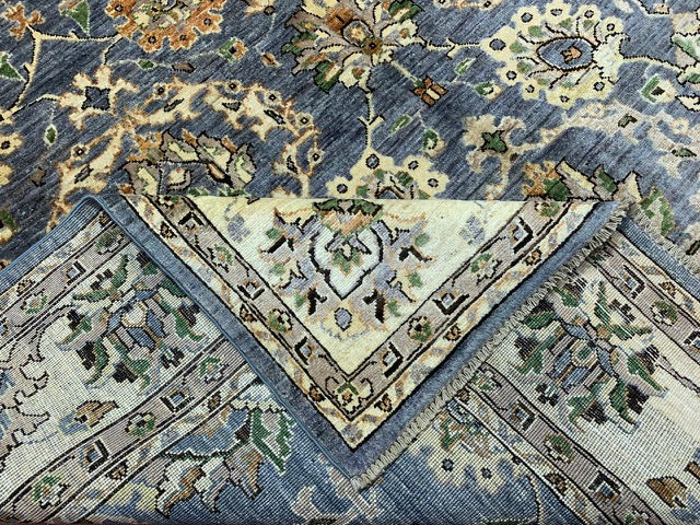 8'x10' Hand-Knotted Chobi Blue/Ivory Area Rug – KB Rugs