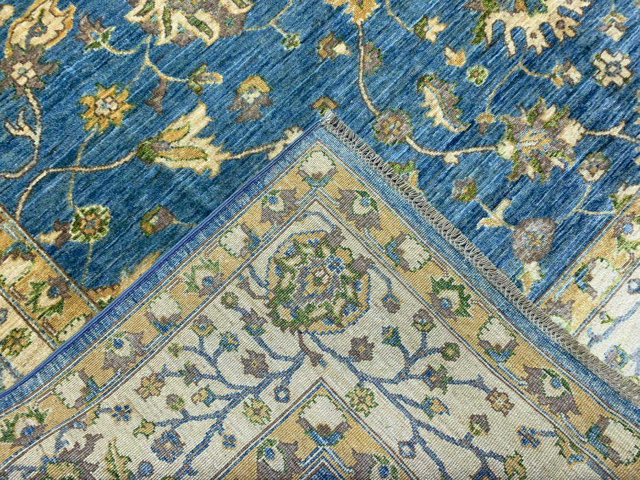 8'x10' Hand-Knotted Chobi Blue/Ivory Area Rug – KB Rugs