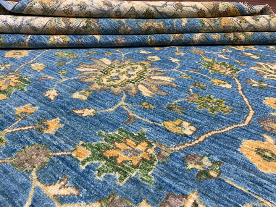 8'x10' Hand-Knotted Chobi Blue/Ivory Area Rug – KB Rugs