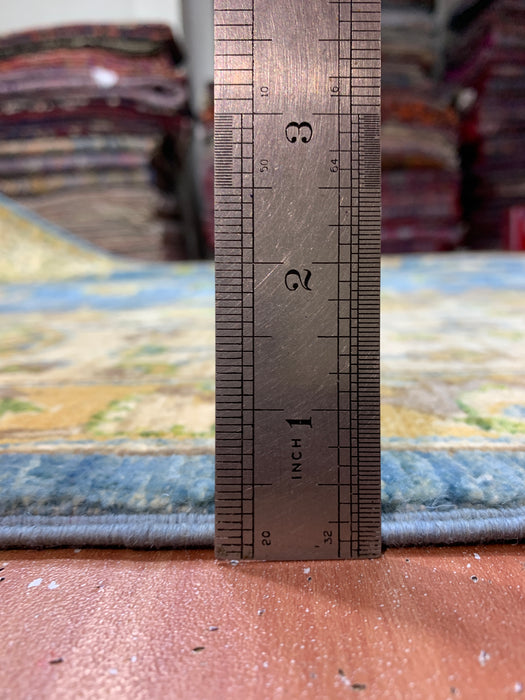 8'x10' Hand-Knotted Chobi Blue/Ivory Area Rug – KB Rugs