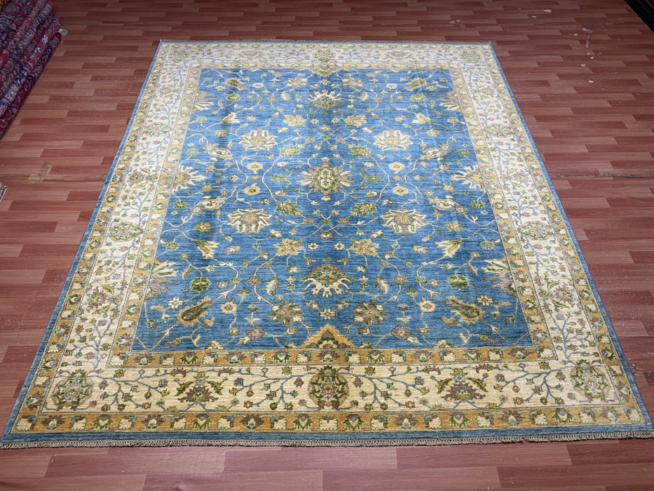 8'x10' Hand-Knotted Chobi Blue/Ivory Area Rug – KB Rugs