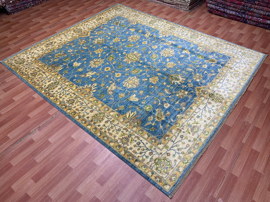 8'x10' Hand-Knotted Chobi Blue/Ivory Area Rug – KB Rugs