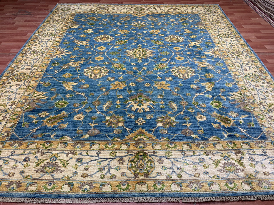 8'x10' Hand-Knotted Chobi Blue/Ivory Area Rug – KB Rugs