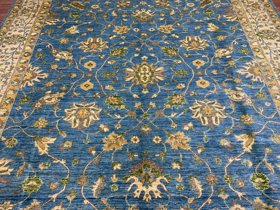 8'x10' Hand-Knotted Chobi Blue/Ivory Area Rug – KB Rugs